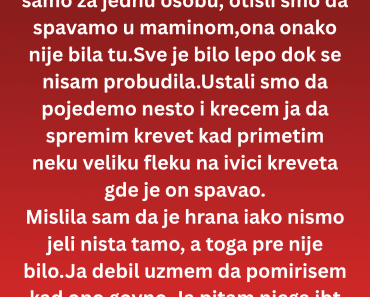 Njen DEČKO je SPAVAO kod nje ali ONDA je videla ovo na krevetu , usledio je ŠOK!
