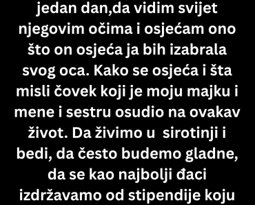Ova ispovest TERA suze na OČI , kamen bi ZAPLAKAO! Ova ispovest TERA suze na OČI , kamen bi ZAPLAKAO!