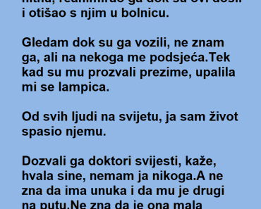 Spasio je ČOVEKA na ulici ali kada je SHVATIO ko je ON nije mogao da VERUJE da se ŽIVOT tako poigrao sa njim…
