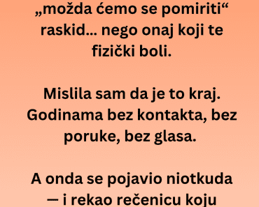 „Godinama nismo pričali — a onda je zakucao na moja vrata sa neočekivanom recenicom“