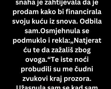 Odbijam prodati svoju porodičnu kuću a onda mi je snaha ovo uradila…. Odbijam prodati svoju porodičnu kuću a onda mi je snaha ovo uradila….