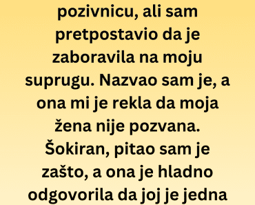 Sestra nije pozvala moju suprugu na svadbu jer ….