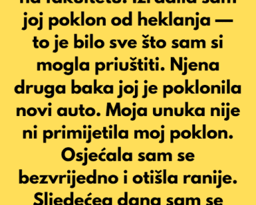 Moja je unuka diplomirala na fakultetu. Izradila sam joj poklon od…