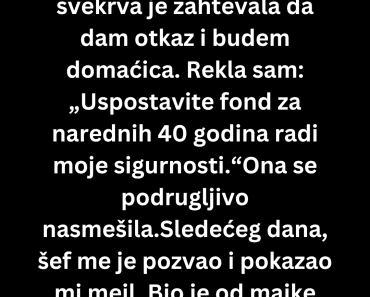 Moja buduća svekrva je pokušala nešto što me je šokiralo….