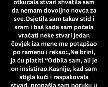 Jučer sam stajala u redu u na kasi i nisam imala dovoljno novca…